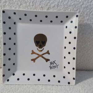 Betsey Johnson Jewelry/Trinket Tray Gold Skull